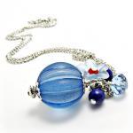 Blue Lucite Necklace w/ Lap..