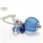 Blue Lucite Necklace w/ Lap..