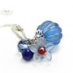 Blue Lucite Necklace w/ Lap..