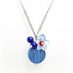 Blue Lucite Necklace w/ Lap..